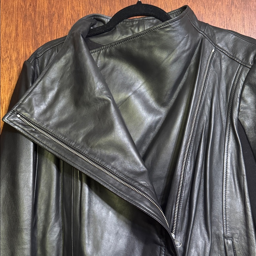 Halogen Drape Front Leather Jacket - image 2